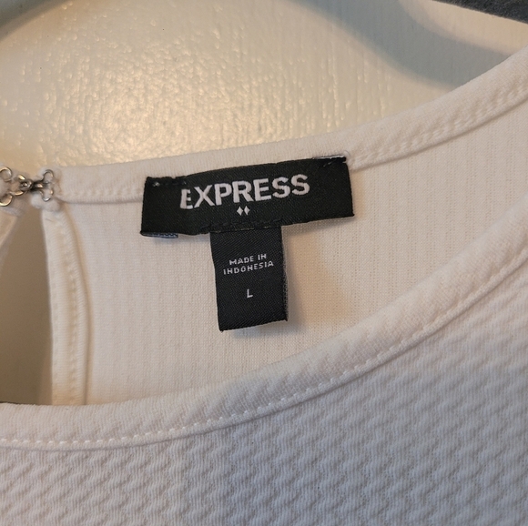 Express Womens Long Balloon Sleeve Textured Shirt - Large - Picture 2 of 6